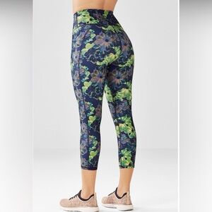 Fabletics Blue and Green Floral Leggings